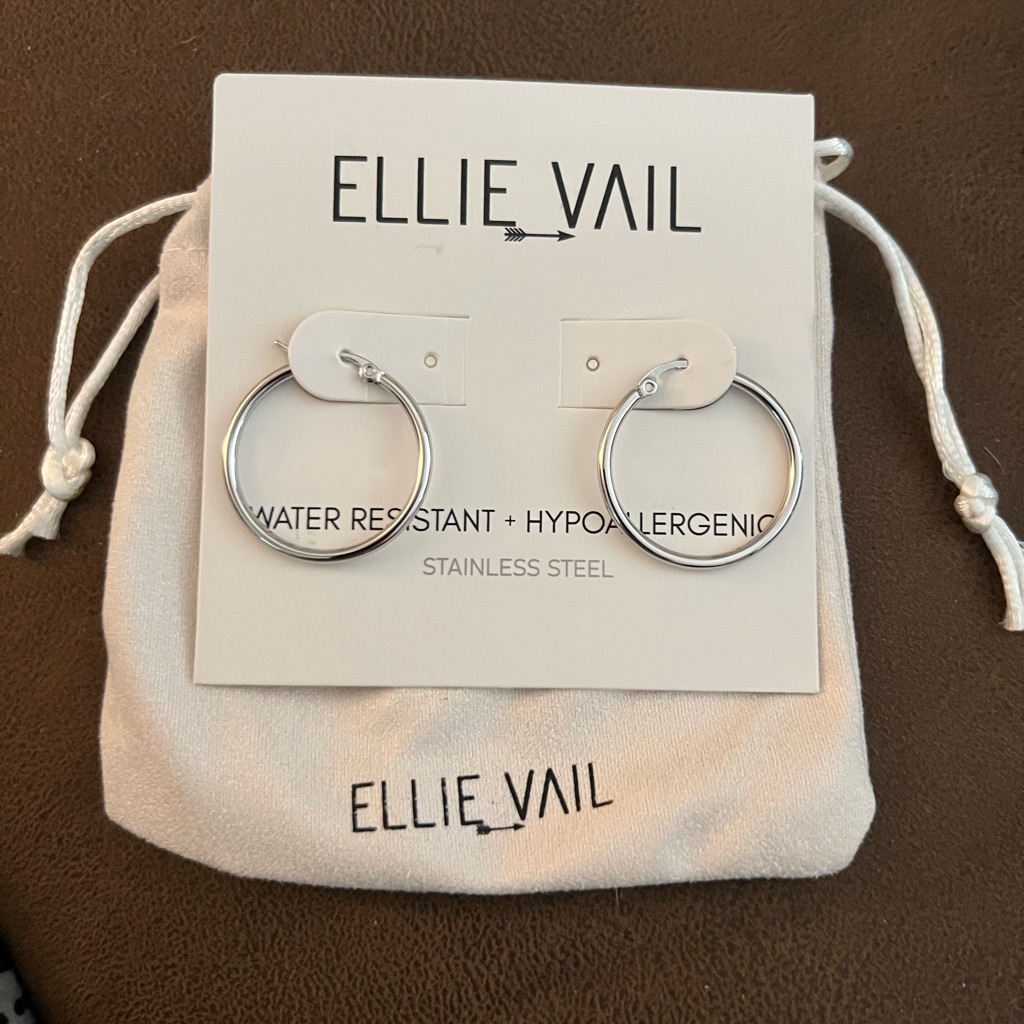 Ellie Vail Laurette Medium Hoop Earrings In Silver 40$